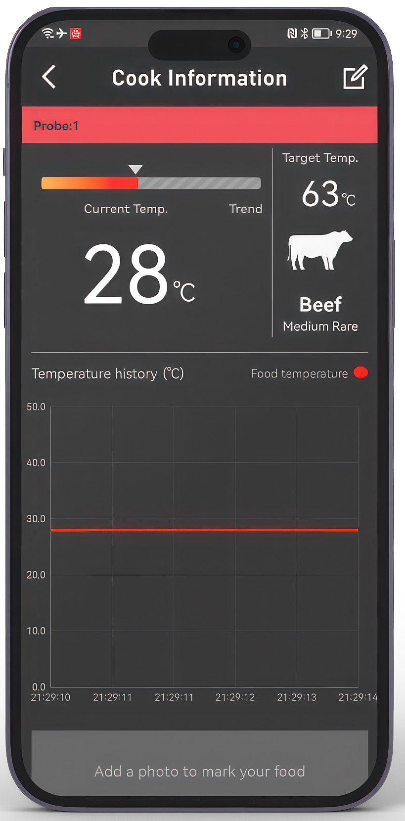 HerQs Connected Digital Dome Thermometer