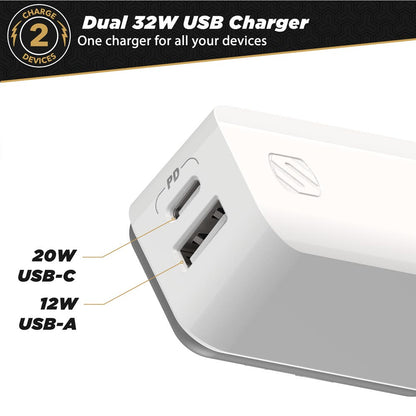 Scosche 32W Dual-Port Wall Charger